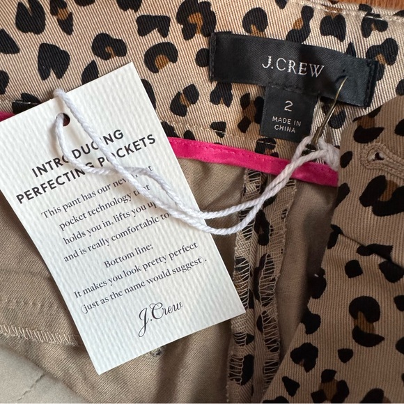 J Crew straightt leg leopards print trousersrs - Picture 4 of 6